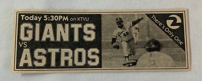 #ad #ad 1980 KTVU tv baseball ad GIANTS vs ASTROS August 5 $5.39