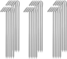 Mysit 9" Tent Stakes, Metal Inflatable Stakes 30 Pack, Heavy Duty Galvanized Ten
