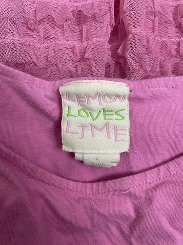 Lemon Loves Lime Girl's 4 Sleeveless Dress Pink Ruffle Tutu Skirt Play Condition - Picture 4 of 5
