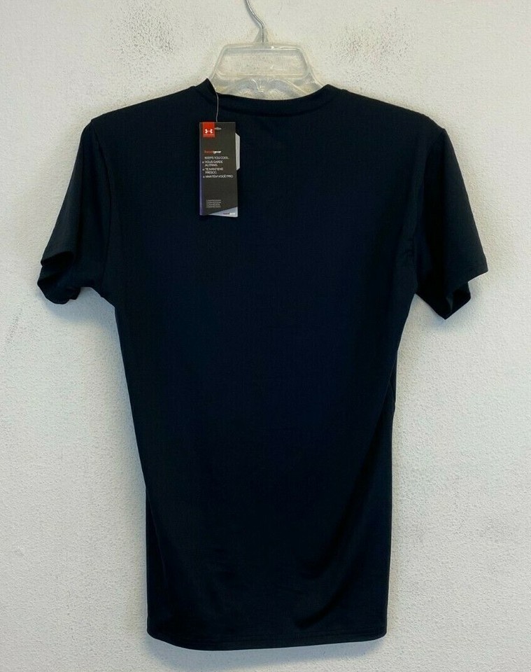 Under Armour Men's HeatGear Tactical VNeck Compression TShirt Black Size L eBay