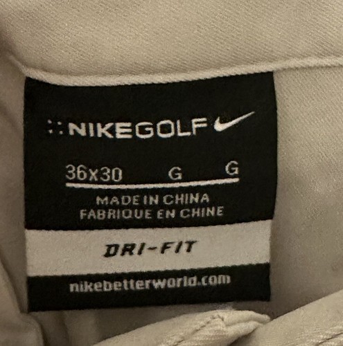 Nike Golf Tour Performance Dri Fit Standard Fit Pants 36x30 Khaki NWT Swoosh - Picture 3 of 6