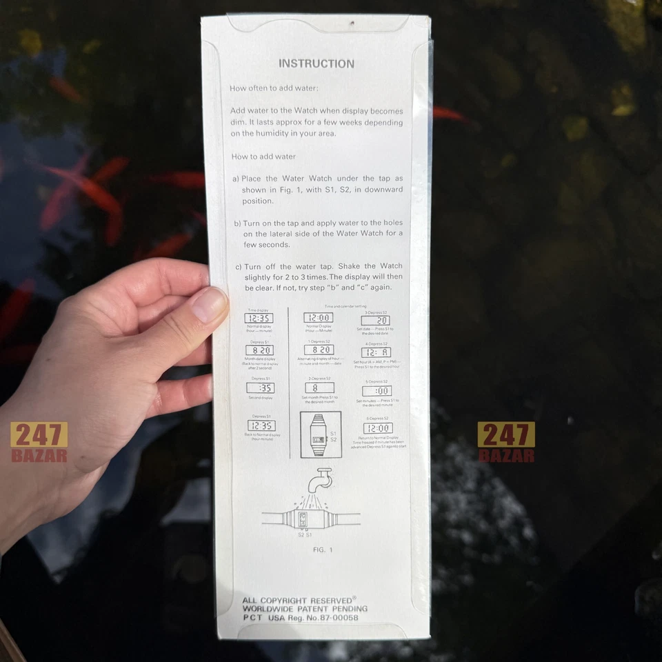 NOS Super Rare LANEVE H2O Water Activated Digital Watch 1980s Retro - Image 3 of 4