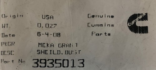 Cummins 3935013, Dust Shield - Foto 4 di 5