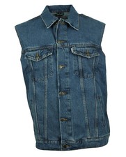Jeansweste Herren Denim Biker Weste Kutte Basic blau S