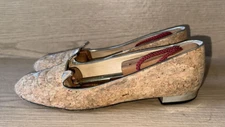 CHARLOTTE OLYMPIA CORK KITTY TIP DETAIL FLATS Sz 40 MADE IN ITALY