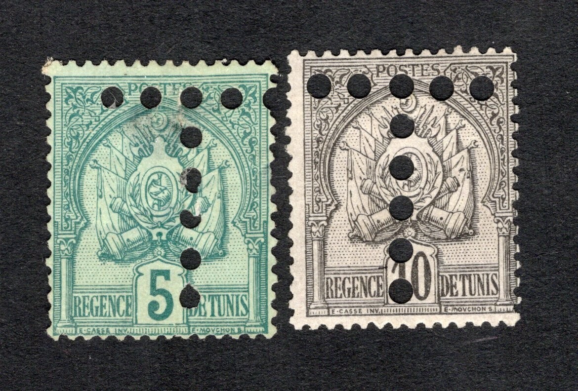 Tunisia 1898 stamps Mi#Porto 18,19 Telegraph MH CV=23$