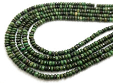 Dark Green Natural Turquoise 2mm x 4mm Faceted rondelle Gemstone Beads PG95