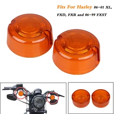 1 Pair Amber Turn Signal Lens Covers For Harley Sportster 883 XLH883C XLH1200