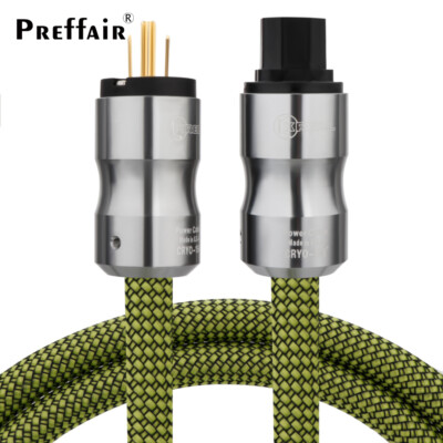 HiFi 12AWG OFC Copper Power Cables US Schuko Golden Plugs Supply Wire Connectors