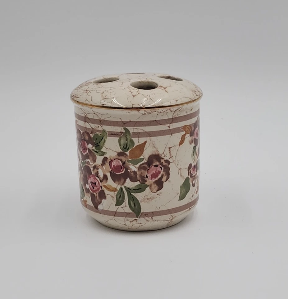 Soporte para cepillo de dientes vintage Croscill Cotswold Roses Shabby Chic Foto 2 de 4