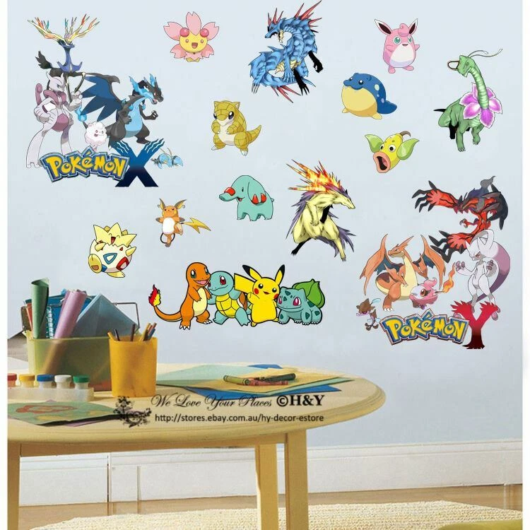 Pokemon Collection Wall Stickers Kids Wall Art Game Decal Nursery