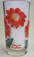 Mexican Sunflower Peanut Butter Glass Glasses Drinking Kitchen Mauzy 70-4