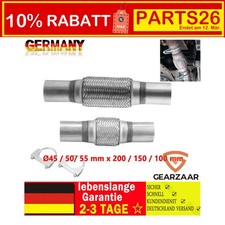 Edelstahl Flexrohr Auspuffrohr Flexstück  Ø45 / 50 / 55 mm x 200 / 100 / 150 mm