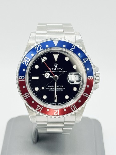 1989 Rolex GMTMaster Pepsi Stainless Steel Watch 16700 Blue Red Bezel UNPOLISHED