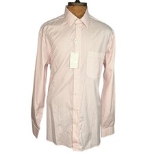 New Men's Armani Collezioni Pink Striped Dress Shirt 17 / 43L 285 MSRP