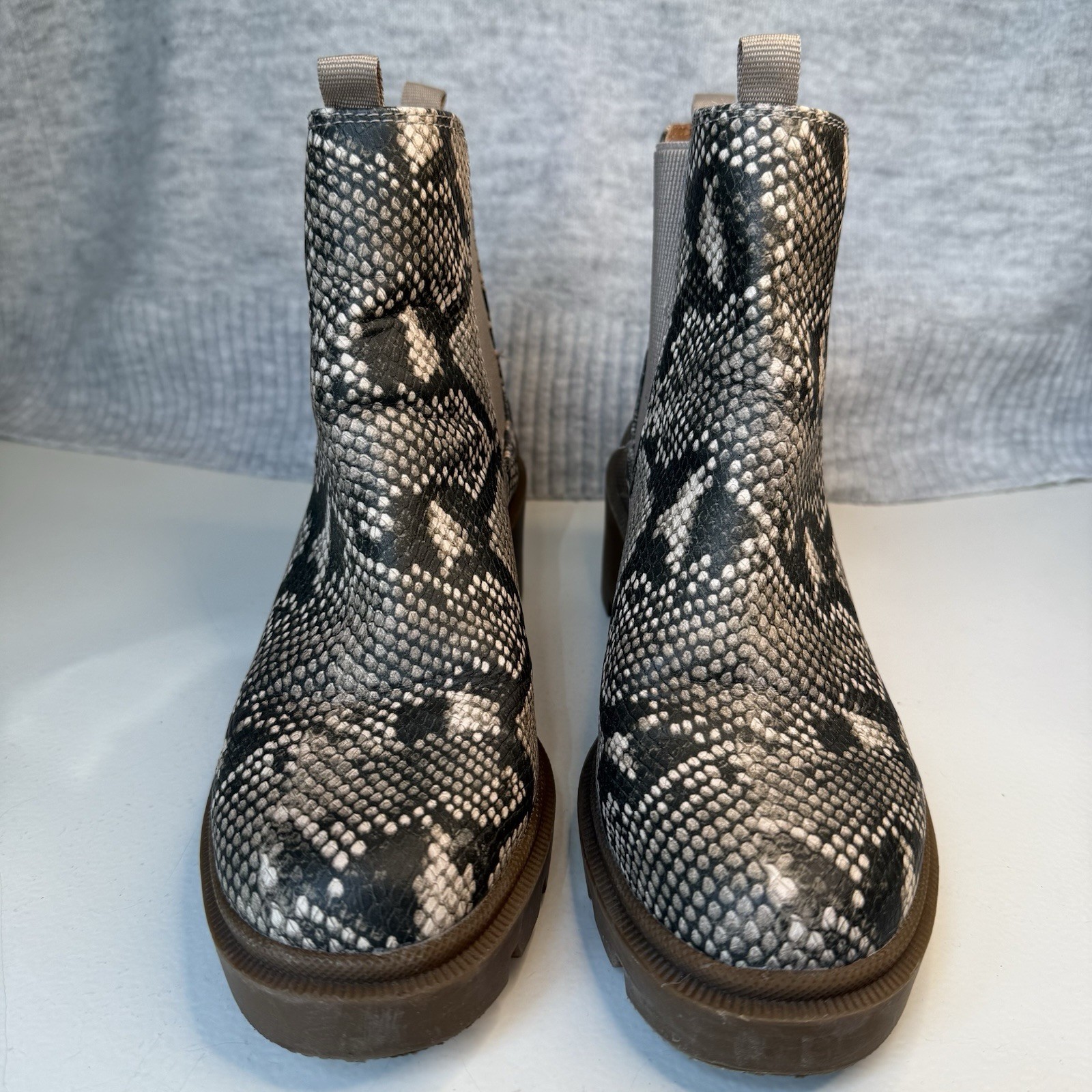 Universal Thread Snake Pattern Ankle Combat Boots… - image 5