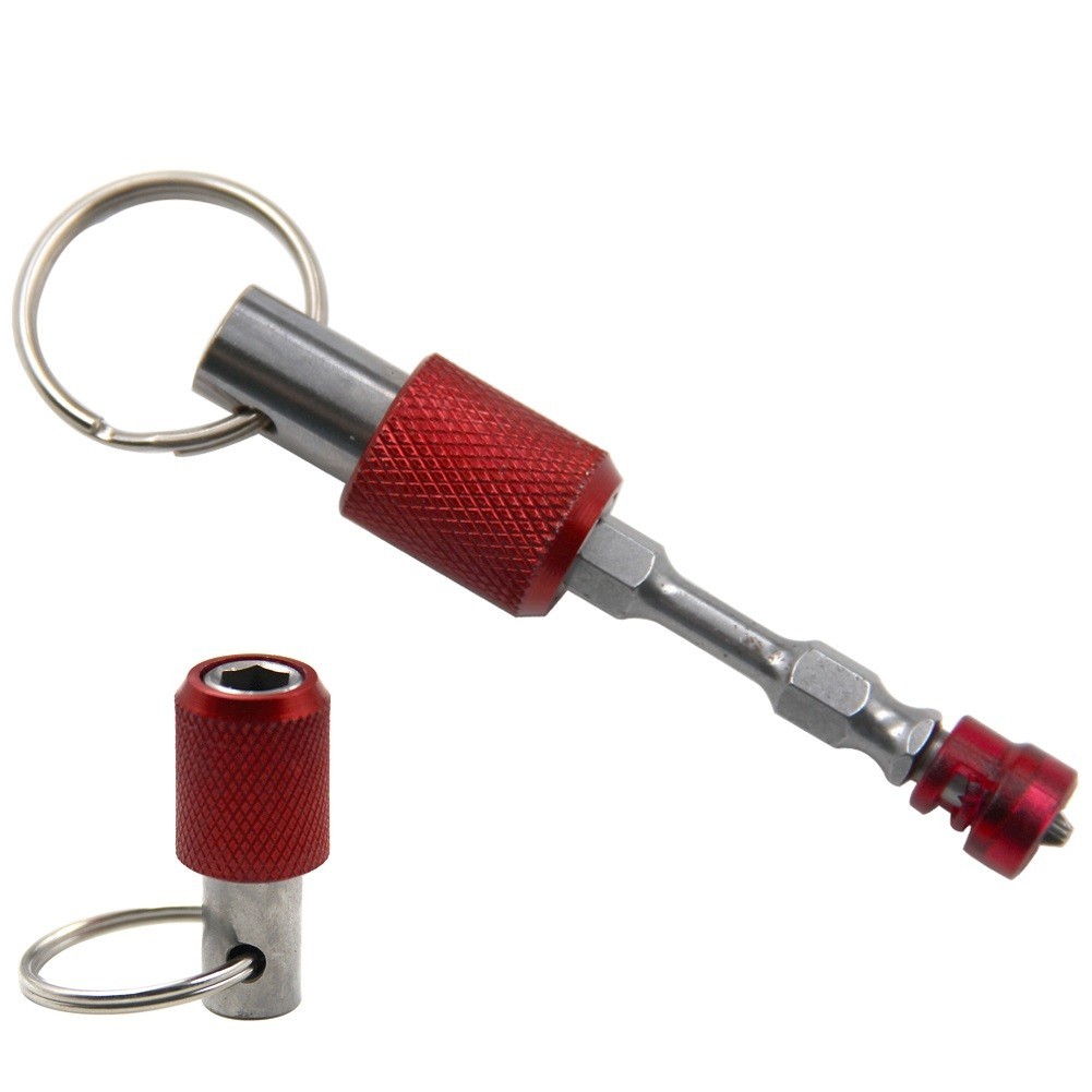 1/4" Sechskant-Bithalter Mit Karabiner – 5-teiliges Set, Chrom & Rostfrei | Für Schrauber, Bohrer & Industrie
