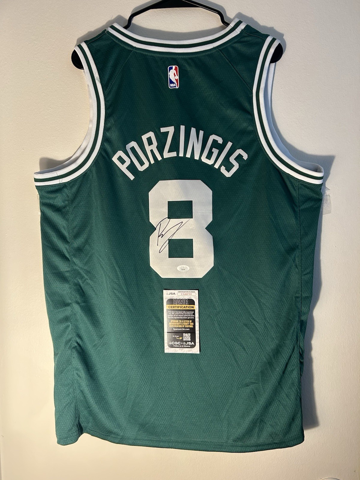 Kristaps Porzingis Signed Boston Celtics Jersey with JSA COA NBA Champion Latvia