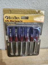 BUCK BROS 6 PC WOOD CARVING SET NO 306 NEW OPEN PACKAGE