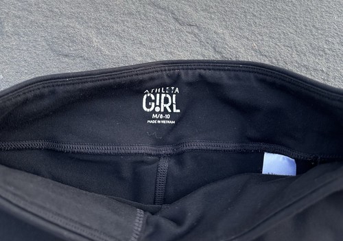 Athleta Girl Bike Shorts size M/8-10 Black 3" Medium 8 10 spandex booty short - Picture 3 of 3