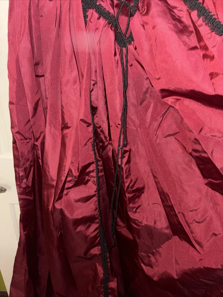 Vtg Subterranea Long Gown Victorian Gothic Burgundy Dress Size Large - Image 3 of 4