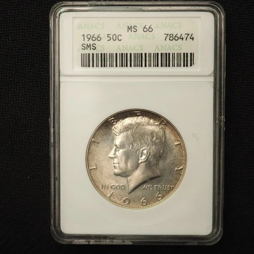 1966 *P* KENNEDY  SILVER HALF DOLLAR ANACS MS66 - FREE SHIPPING! G2045