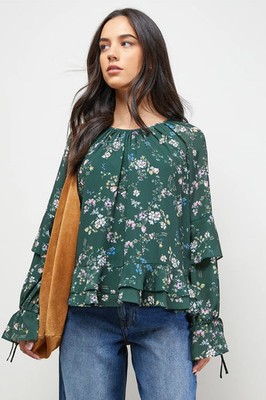 Oasis Floral Top Damen Daywear Tops