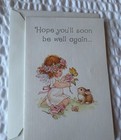Vintage RUTH MORELAND ANGEL Get well American Greetings Card Bunny Flowers — photo 1