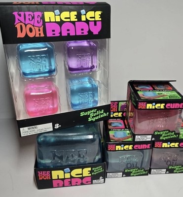 NeeDoh Nice Berg XL Squish, 3 Nice Cubes and 4 pack of Nice Ice Baby NEW TOY
