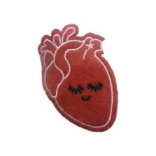 Nursing theme Red Felt anatomical heart retractable badge holder/ lanyard ID RN