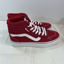 Women's Van's Filmore Hi Pla Canvas Sneakers in Tango Red (size 9)