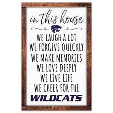 Kansas State Wildcats Sign 11x17 Wood In This House