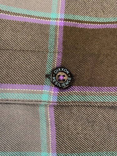 Dixxon Camicia Uomo XL Blu Viola Resilienza Flanella Plaid Edizione Limitata Usato in Ottime Condizioni - Foto 3 di 8