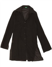 BENETTON Womens Shirt Dress UK 10 Small Black Cotton CM08