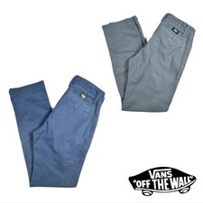2 Pairs Vans Boys Chinos Blue/Steel Grey Size 27