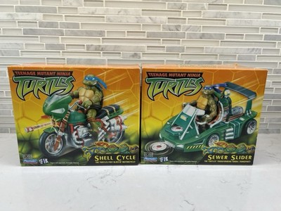 Tmnt 2003 Playmates Lot Sewer Slider And Shell Cycle Sealed