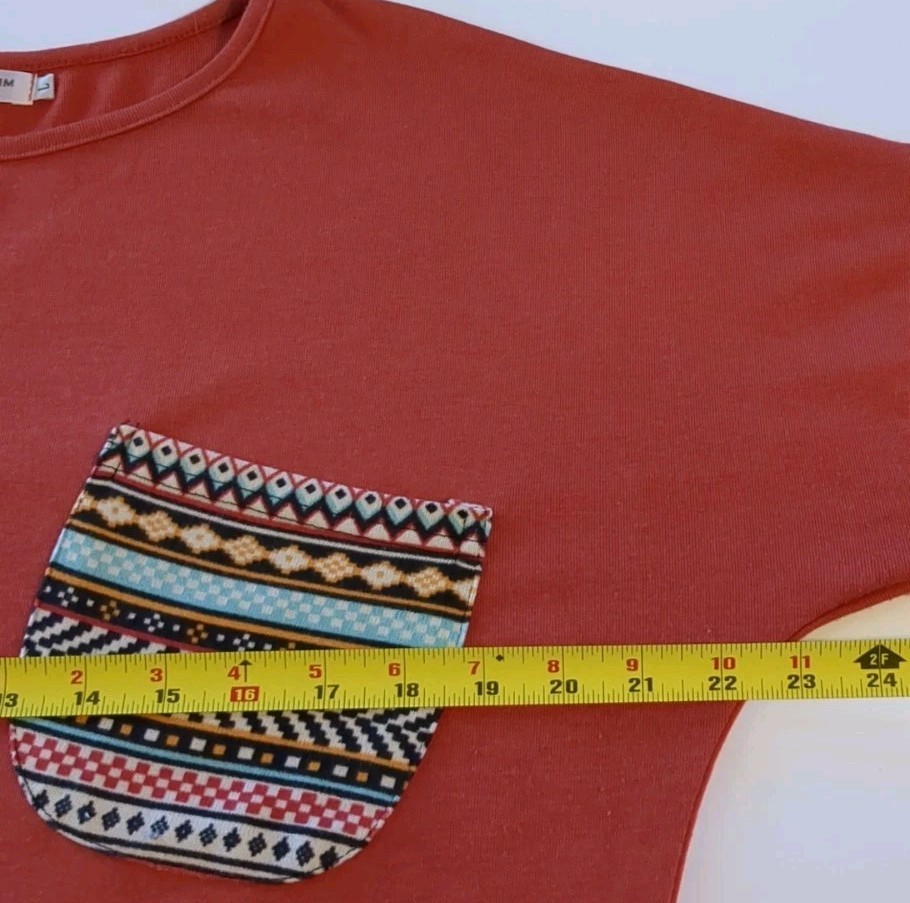 POGTMM Patchwork Basic Tunic Top Womens Size L Lo… - image 7