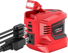 Milwaukee 18V Battery Power Inverter 220-250W,1AC 2USB Type-C LED for Camping