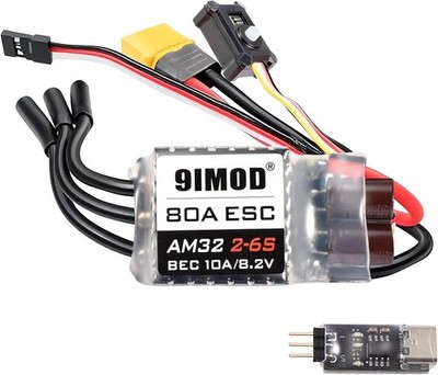 2-in-1 AM32 80A RC Crawler ESC, Brushless ESC 5.2-8.2V BEC with XT60/USB... 