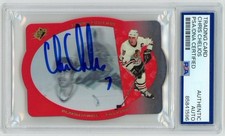 Chris Chelios Signed 1996-97 Upper Deck SPX Die Cut Trading Card #6 PSA