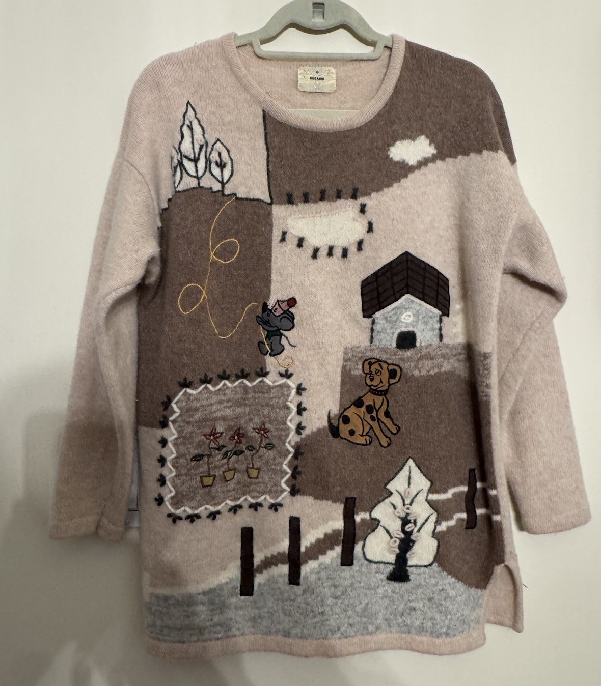 Bugarri - Wool Patchwork Sweater , Artistic Appli… - image 1