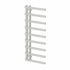 1200 x 500mm Twin Valve Flat Heated Towel Rail Radiator Modern Bathroom Chrome