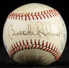 HALL OF FAME BASEBALL - AUTOGRAPHED SIGNED BASEBALL WITH CO-SIGNERS