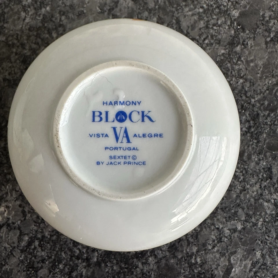 Block Vista Alegre Rainbow Harmony Sextet Creamer & Sugar Set Made In Portugal - Image 3 of 4