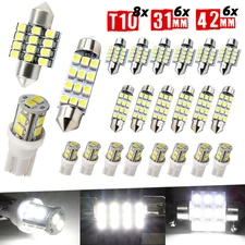 20x Combo LED Car Interior Inside Light Dome Map Door License Plate Lights White