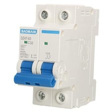 Miniature Circuit Breaker 2-Pole 32A DZ47-63 C32 400VAC, DIN 32 Amp C-type
