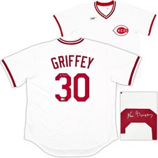 Reds Ken Griffey Sr. Auto White Nike Cooperstown Collection Jersey Sz XL Beckett