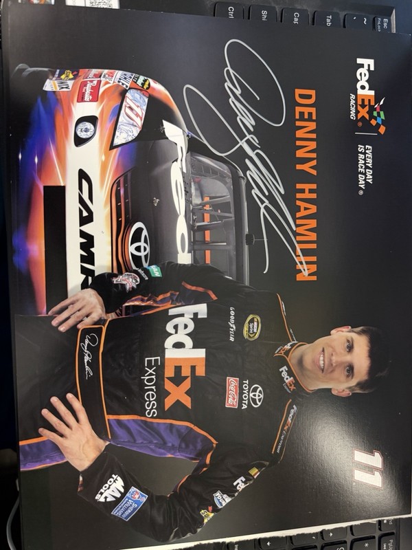 2011 Denny Hamlin FedEx Autographed Hero Card