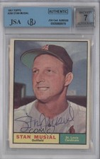 JSA Certified 1961 Topps Stan Musial #290 Encased by BGS Auto HOF 0q3