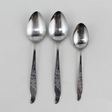 3 Silhouette Flatware SST1 Pattern (Rose Design) 2 Soup Spoons 1 Teaspoon Rare